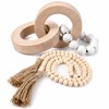 2 Pieces Decorative Wood Knot Link Chain Decor and Bead