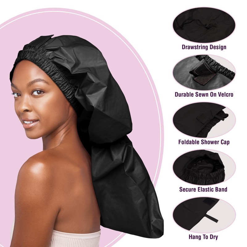 Red by Kiss Essential Super Large Waterproof Braid Shower Cap,
