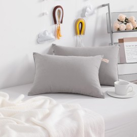 NTBAY Toddler Pillows, Down Alternative 13"x18" Pillows, Machine Washable - Soft and Breathable Travel Small Pillows for Sleeping, Ideal for Daycare, Crib, Cot, Light Grey