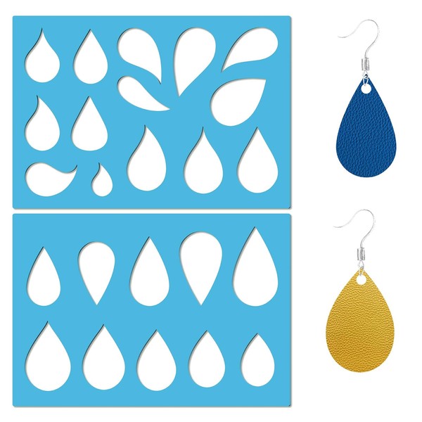 GORGECRAFT 2 Styles Jewelry Shape Template Teardrop Earring Templates Reusable