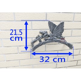 Taiwan Decorative Aluminum Wall Mounted Butterfly with a Frog Garden Outdoor Hose Holder, Hose Storage, Hose Hanger (1, M)