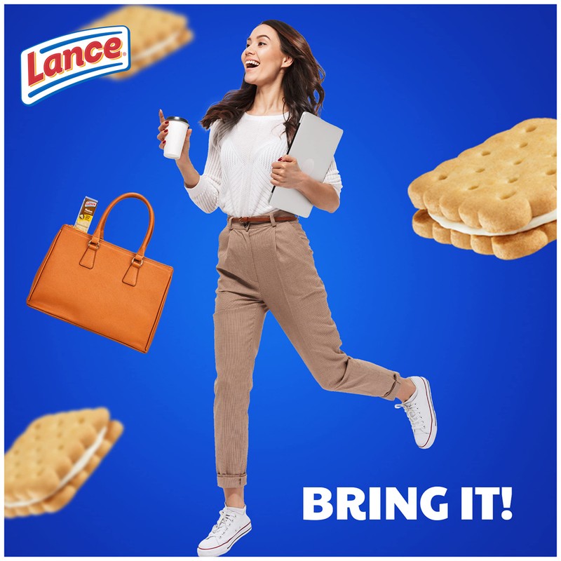 Lance Sandwich Cookies, Nekot Lemon Creme, 10 Individually Wrapped Packs,