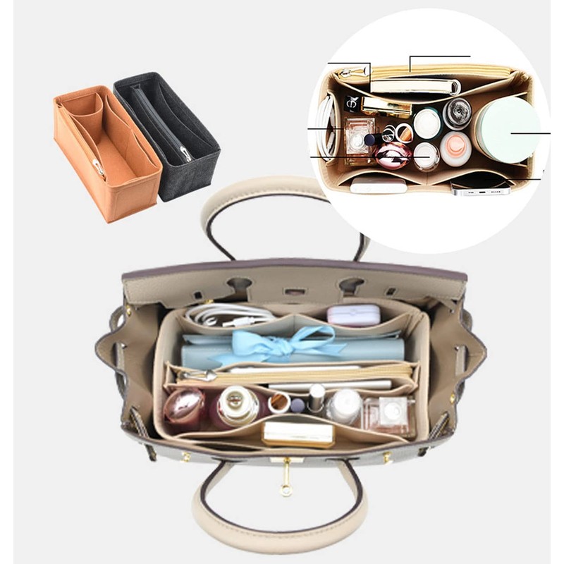 Lckaey Purse Organizer insert for birkin 35 insert organizer Felt