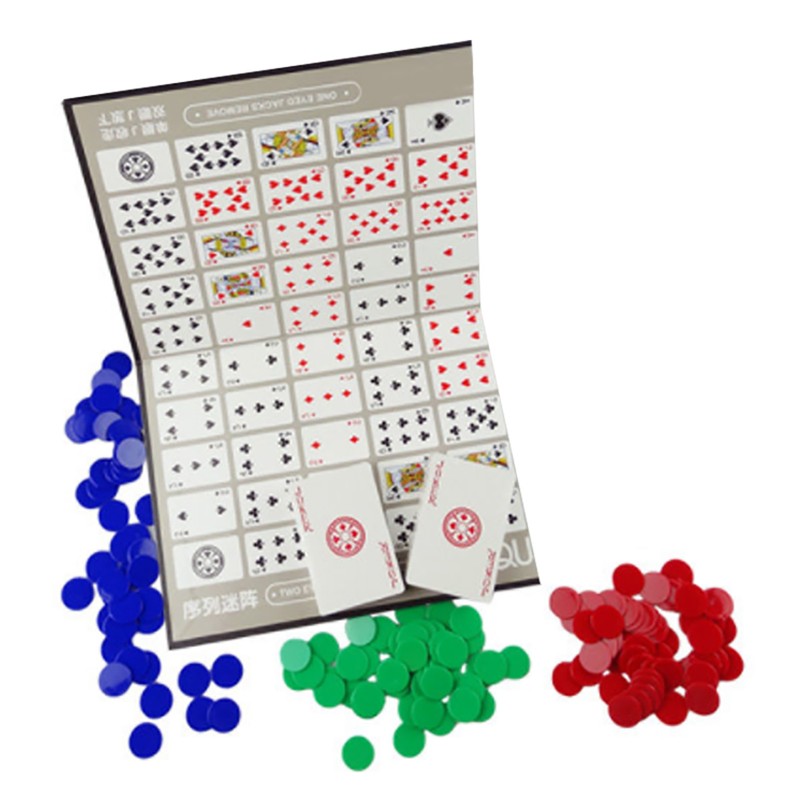 Exciting Strategy Card Game with Folding Board and Playing Chips