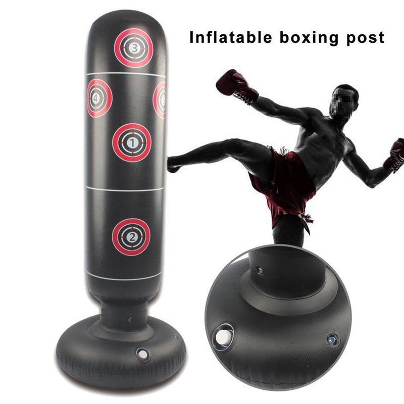 160cm Inflatable Punching Bag Boxing Post Sandbag Kids Training Exercising