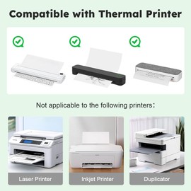 Thermal Printer Paper 8.5 x 11 Inch, A4 Folding Thermal Paper 100 Sheets, Compatible with M08F/A40 Thermal Printer, Continual Feeding Printing Paper
