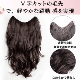 Hair Extension, Collar Legs Wig, Loose Curls (Dark Brown)