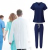 YIJU Female Scrub Set Nurse Workwear V Neckline Professional Machine
