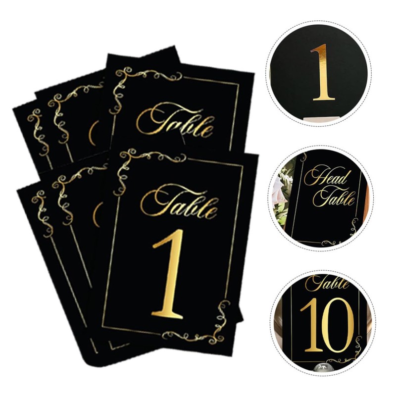 Sosoport 1set Elegant Double Sided Table Number Cards for Weddings