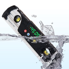 Digi-Pas DWL280PRO Waterproof IP67 Digital Torpedo Level and Protractor, Magnet, LED Bright Display, 9 inch,Black/Silver