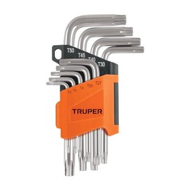Truper TORX-9, Juego de llaves Torx, 9 piezas con organizador