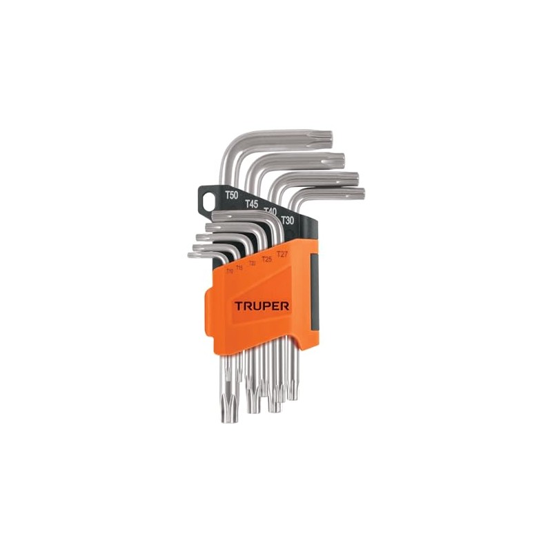 Truper TORX-9, Juego de llaves Torx, 9 piezas con organizador