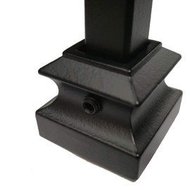 Affordable Stair Parts - Iron Baluster Flat Shoes with Set Screw (10-Pack) for 1/2" Square Metal Spindles for Staircases (Real Satin Black not Matte or Flat Color)