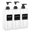 Segbeauty 33.8oz Shampoo and Conditioner Dispenser, 3pcs Square Empty Plastic