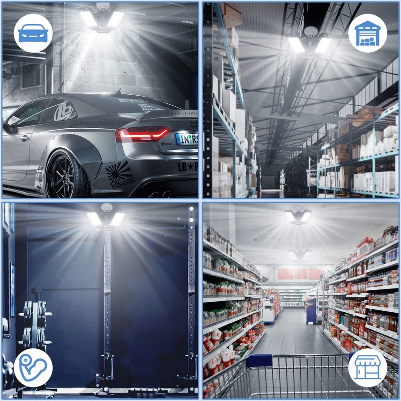 Aoretic LED Garage Lights Bulb 2 Pack -80W, 8000LM 6500K