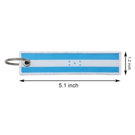 LLBFHH 3 Pcs Honduras Honduran Country Flag Keychain,Woven label Key Chains for Car Keys,Fabric Key Chains Men and Women,Used for Various Decorations.