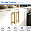 Qimoo 4 Pack Brushed Gold Cabinet Handles, 3-3/4 in Hole