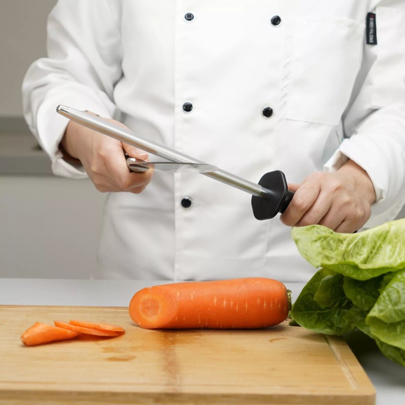 SHARPAL Diamond Solid Sharpening Steel Professional Knife Blade Sharpener Honing