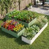 IGOHEALS 2 Pack 4x2x1 Ft Galvanized Raised Garden Bed, Green