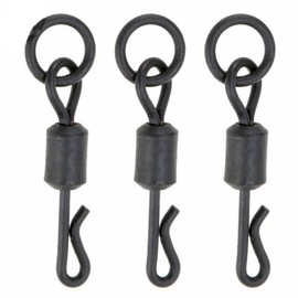 NEWSHOT 20 x 8# Q-Shaped Swivel for Carp Fishing Tackle Quick Change Connector Rolling Covert Flexi-Ring Kwik Lok Swivels