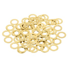 MECCANIXITY 70 Pack Brass Flat Washer, M6 Copper Washers Crush Washer Kit Assortment, 6mm ID, 10mm OD, 0.5mm Thick for Bolts Screws Machinery Repair, Outdoor Construction