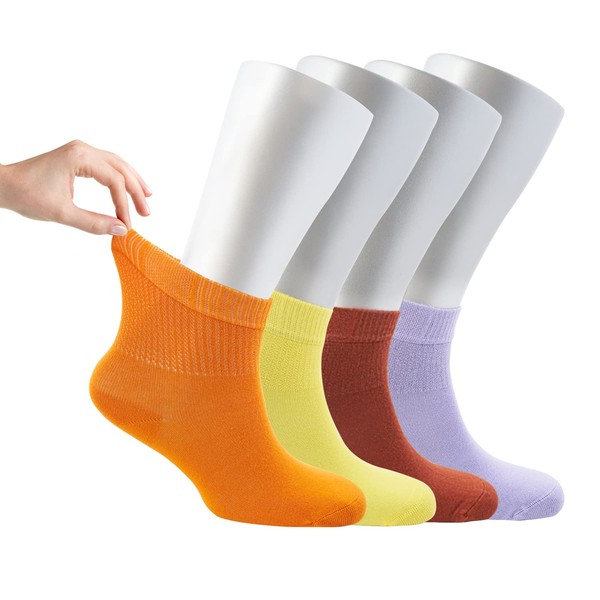 Cosyfeel® Women Loose Diabetic Socks | 4-Pack Neuropathy Ankle Socks
