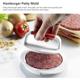 Molde de prensa de hamburguesas, prensa de hamburguesas, máquina de hacer hamburguesas, molde de plástico antiadherente para hamburguesas, prensa de hamburguesas para accesorios de parrilla de barbaco