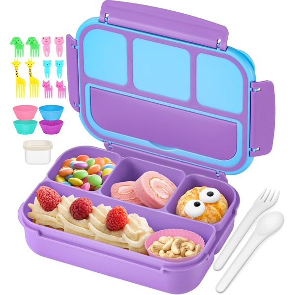 QQKO Bento Lunch Box for Kids Girls Boys, Toddler Kids