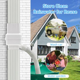 KMJETNIVY Rainwater Collection System,for 2"X3"Downspout Diverter with Adjustable Collection Capacity, Rain Barrel Diverter Kit RainWater Catching