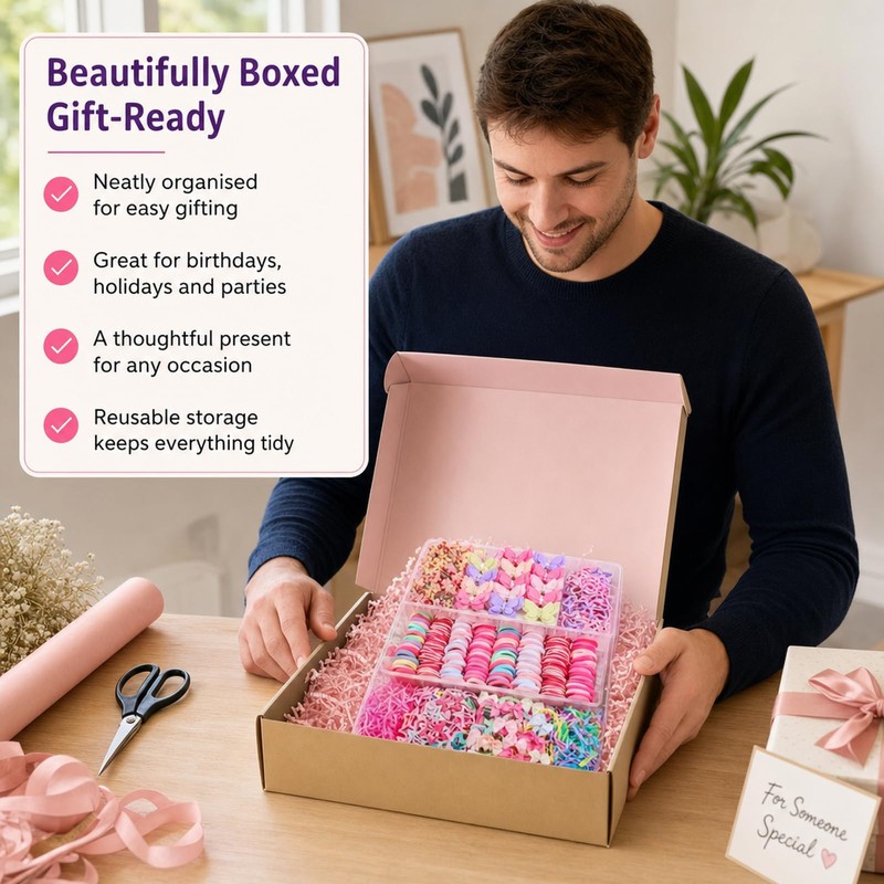 855pcs Hair Accessories, Hair Bands and Clips Set