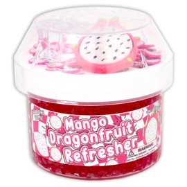 Mango Dragonfruit Refresher (8oz) - Fishbowl Bead Slime - Handmade in USA - Dope Slimes Pink