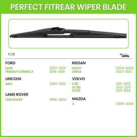 PARRATI® 14 Inch Rear Wiper Blade Replacement for 2007-2014 Ford Edge/2004-2009 Nissan Quest 2007-2012 Versa/2011-2014 Volvo XC90,All-season windshield wiper(14-D)
