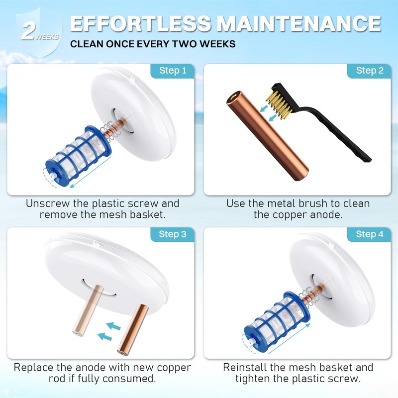 MEIGESI Solar Pool Cleaner | 2 Copper Anodes Replacement |