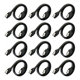 Meiso Cables De Datos Sata 3 Rectos Con Seguro, Paquete De 12 Pzs.