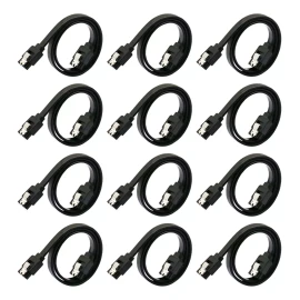 Meiso Cables De Datos Sata 3 Rectos Con Seguro, Paquete De 12 Pzs.