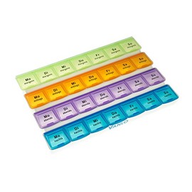 VANLO Weekly Pill Box for 7 Days with 4 Daily Divisions - 28 Compartments
