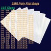 Multiple Sizes Clear Flat Poly Bags - 4x8 & (100