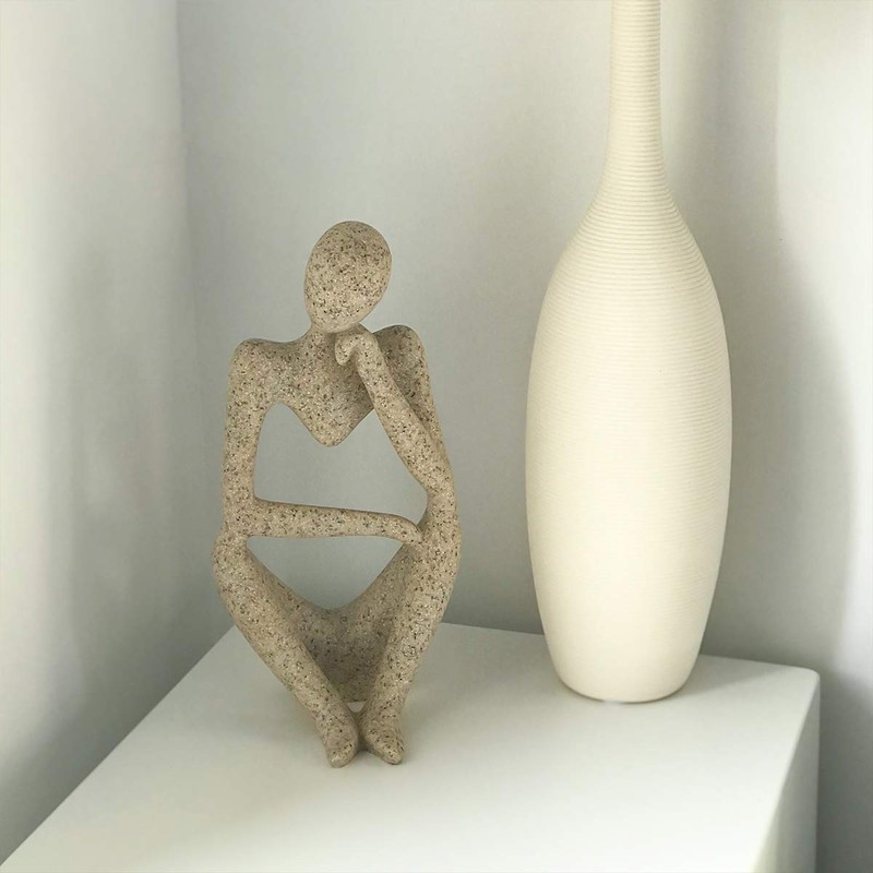 Hosoncovy Resin Thinker Statue Thinker Sculpture Thinker Figurine Thinker Ornament