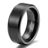 8mm Wedding Band for Men Black Tungsten Rings Engraved I