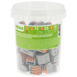 WAGO - WAGO Junction Box Terminals - Assortment of 50 Lever Clamps Type 222 2-Conductor Terminals, 3-Conductor Clamps and 5-Conductor Clamps