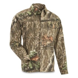 Guide Gear Camo Shirts for Men, Button Up Shirts Long Sleeve Camouflage for Hunting Mossy Oak Country Roots L Tall