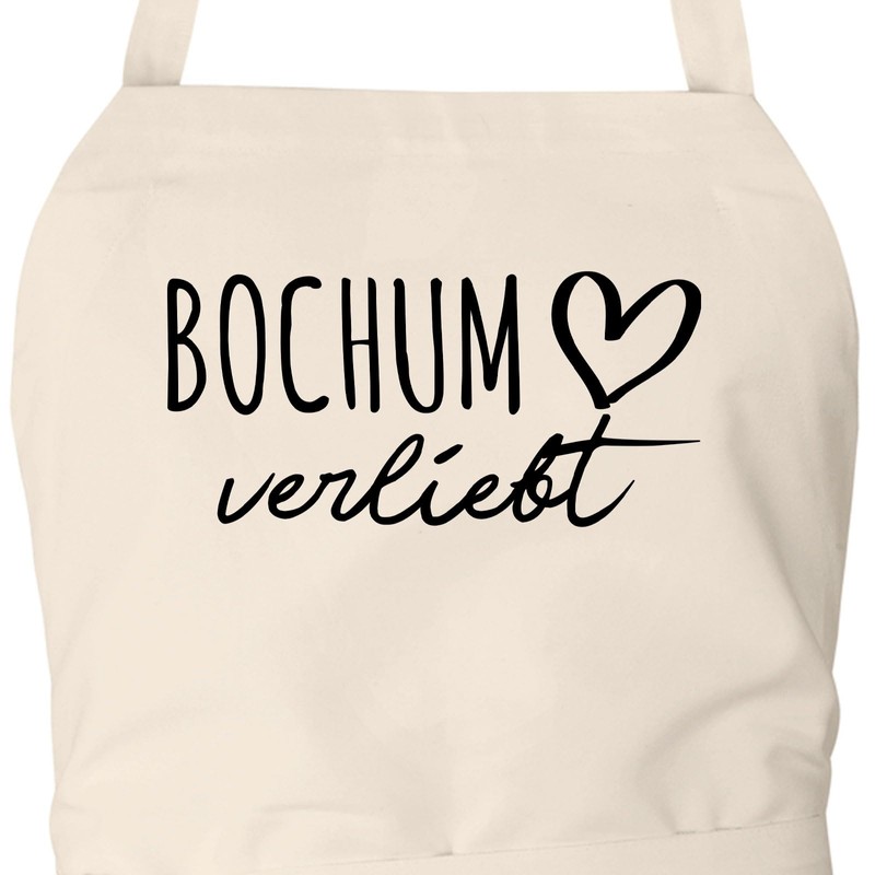 huuraa Apron Bochum in Love Gift Apron Cooking Apron Cotton