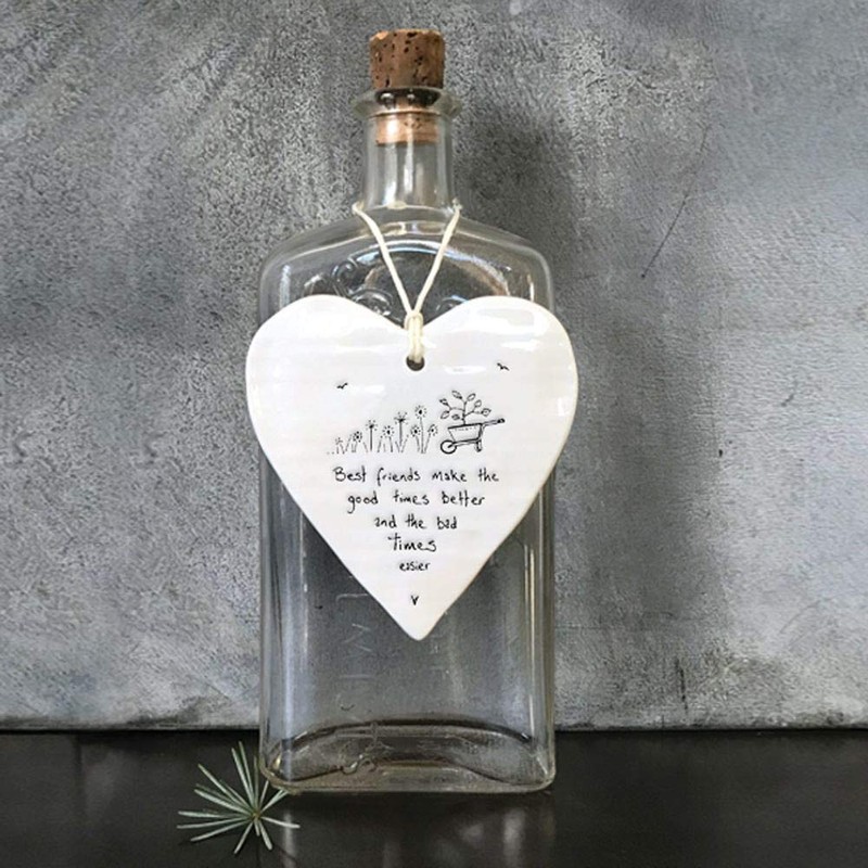 East of India Hanging Heart Gift Best Friends Make Good