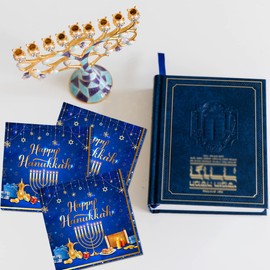 Happy Hanukkah Supplies-Hanukkah Party Decorations Set 40pcs Hanukkah Napkins,Hanukkah Dinner Napkins for Jewish Chanukah Party Napkins Supplies