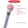 MKBKLLJY 6Pcs 12mm Momentary Red LED Push Button Switch Sliver