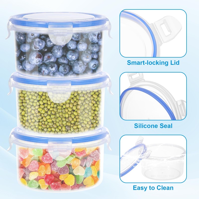Kssvzz 6 Pack 600 ml Food Storage Containers with Lid,