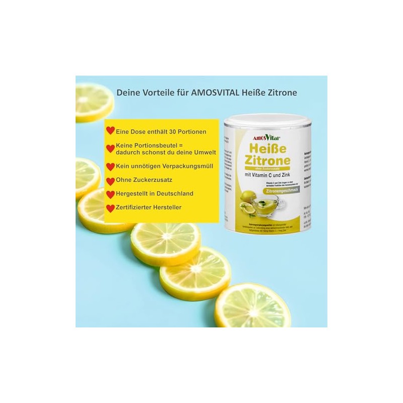 Amosvital AMOSVITAL Hei?e Zitrone mit Vitamin C + Zink (1)