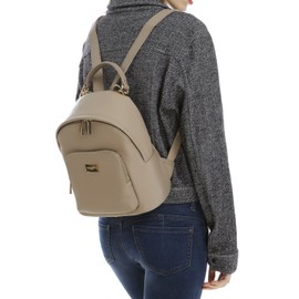 David Jones - Women's Fashion Backpack Purse Small - Ladies Casual Mini Daypack PU Leather - Girl Rucksack Satchel Shoulder Handbag Zipper Pockets - Trendy School Bag City College Teenager - Beige