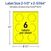 Avery Printable Hexagon Labels with Sure Feed Technology, 2-1/2" x