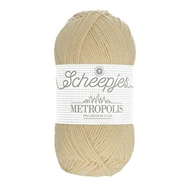Scheepjes Metropolis Wool Yarn - 50g in Creme for Knitting and Crocheting Projects
